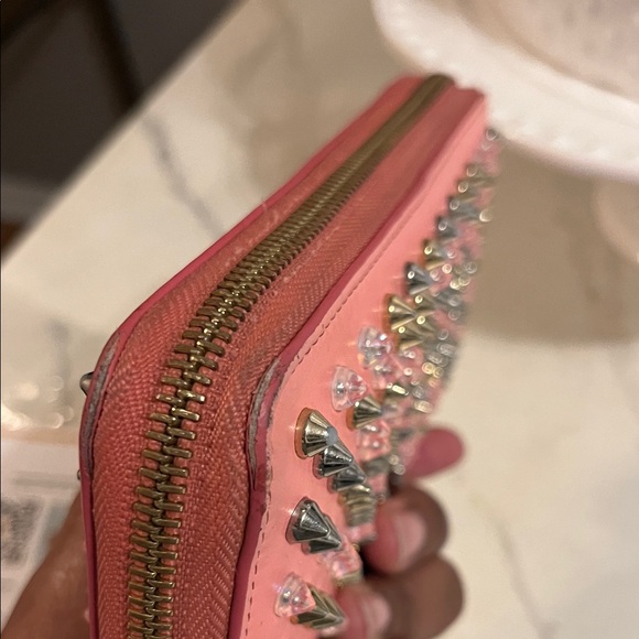 Christian Louboutin Pink Studded Wallet - Picture 9 of 14